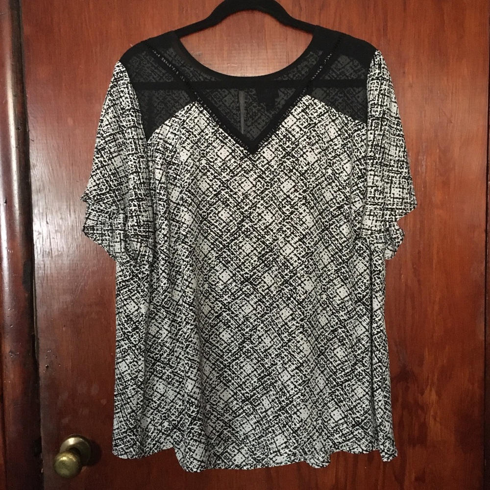 Black and White Blouse